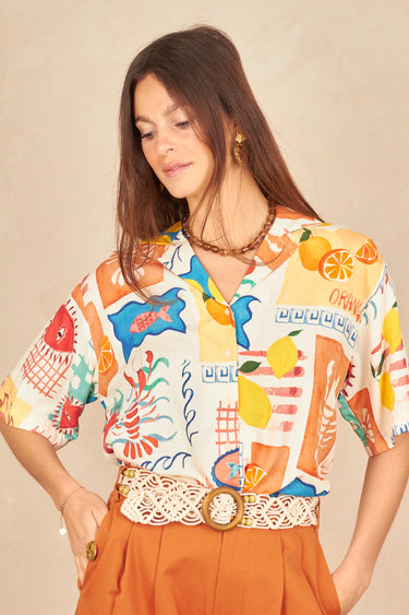Chemise Edgar Ecru/Orange ECRU/ORANGE
