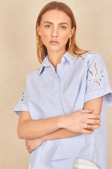 Chemise Laura Bleu Raye BLEU RAYE