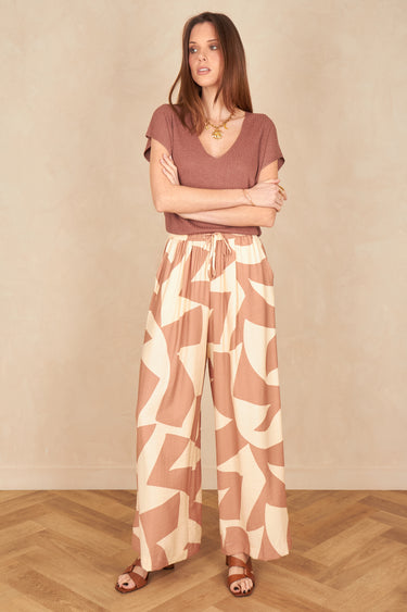 Pantalon Geraldine Ecru/Cafe ECRU/CAFE