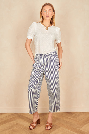 Pantalon Magic/Raye Blanc/Marine BLANC/MARINE
