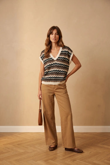Pull Capitole Beige/Choco BEIGE/CHOCO