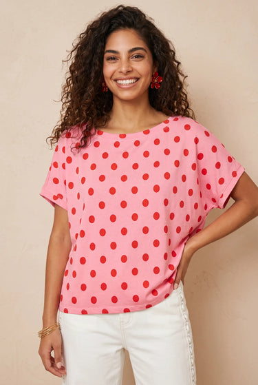 T Shirt Caudan Rose Pois ROSE POIS