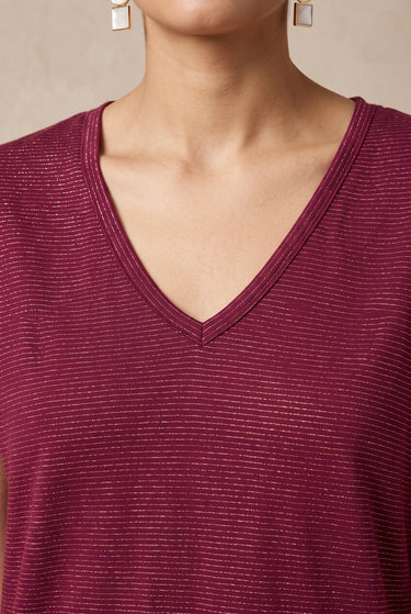 T Shirt Helene Bordeaux/Lurex BORDEAUX/LUREX