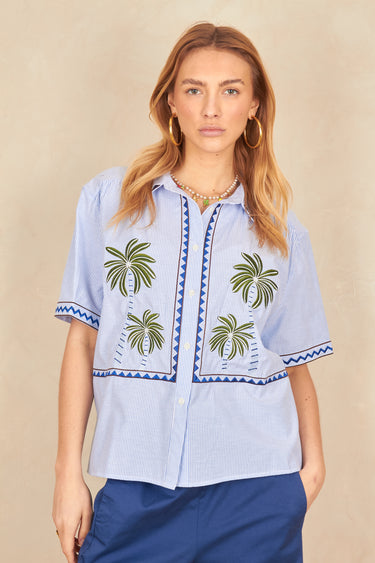 Chemise Boheme Bleu Raye BLEU RAYE