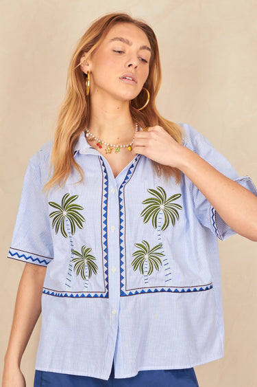 Chemise Boheme Bleu Raye BLEU RAYE