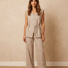 Pantalon Spencer Beige Raye BEIGE RAYE