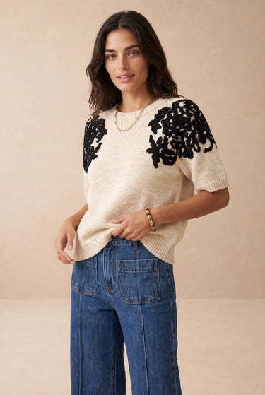 Pull Ariel Ecru/Noir ECRU/NOIR