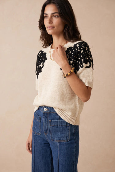Pull Ariel Ecru/Noir ECRU/NOIR
