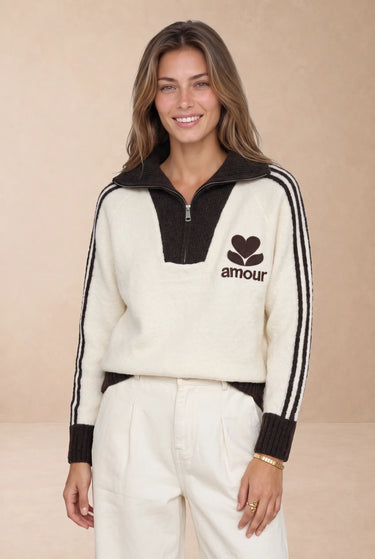Pull Barbara Ecru/Choco ECRU/CHOCO