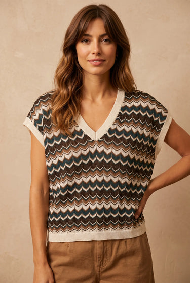 Pull Capitole Beige/Choco BEIGE/CHOCO