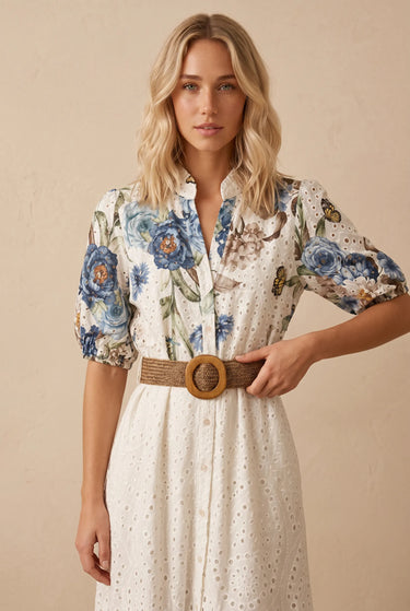 Robe Chelsea Ecru/Bleu ECRU/BLEU