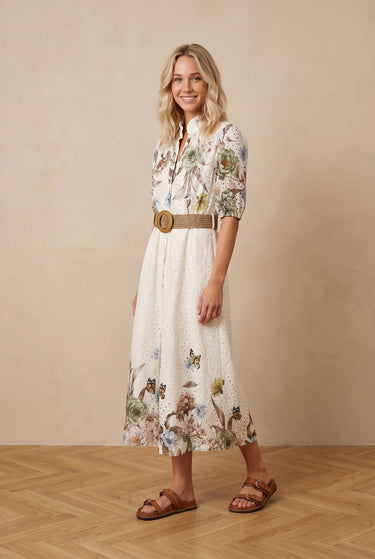 Robe Chelsea Ecru/Vert ECRU/VERT