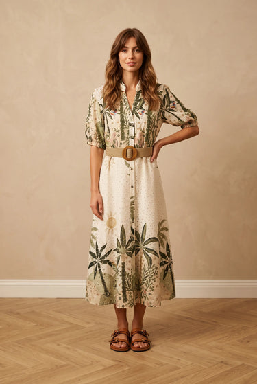 Robe Lucinda Ecru/Kaki ECRU/KAKI