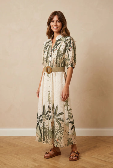 Robe Lucinda Ecru/Kaki ECRU/KAKI