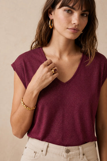 T Shirt Helene Bordeaux/Lurex BORDEAUX/LUREX