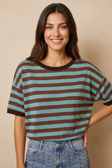 T Shirt Nice Camel/Vert CAMEL/VERT
